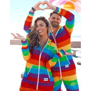 NWOT Tipsy Elves Rainbow One Piece Onesie Jumpsuit M